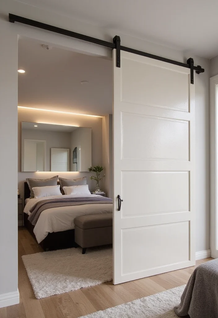 14 Bedroom Bathroom Combo Ideas For Practical Living - 7. Stylish Sliding Doors