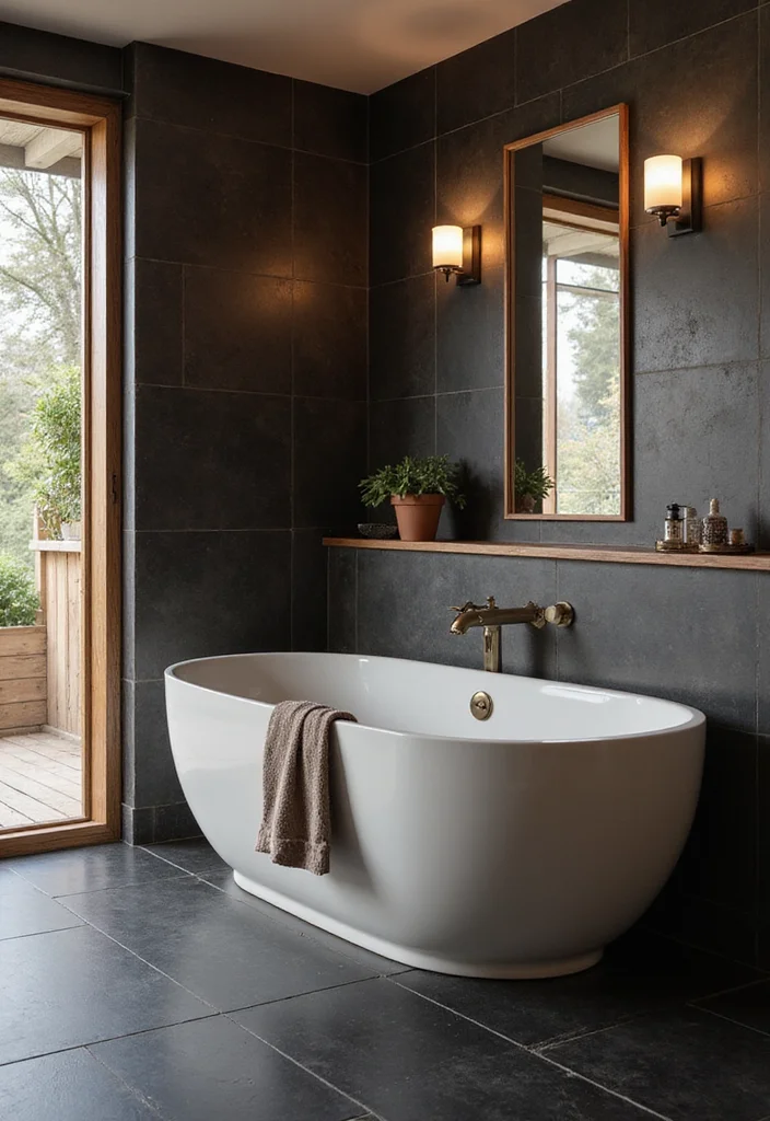 14 Black Tile Bathroom Floor Ideas With Bold Style - 3. Matte Finish for a Soft Touch