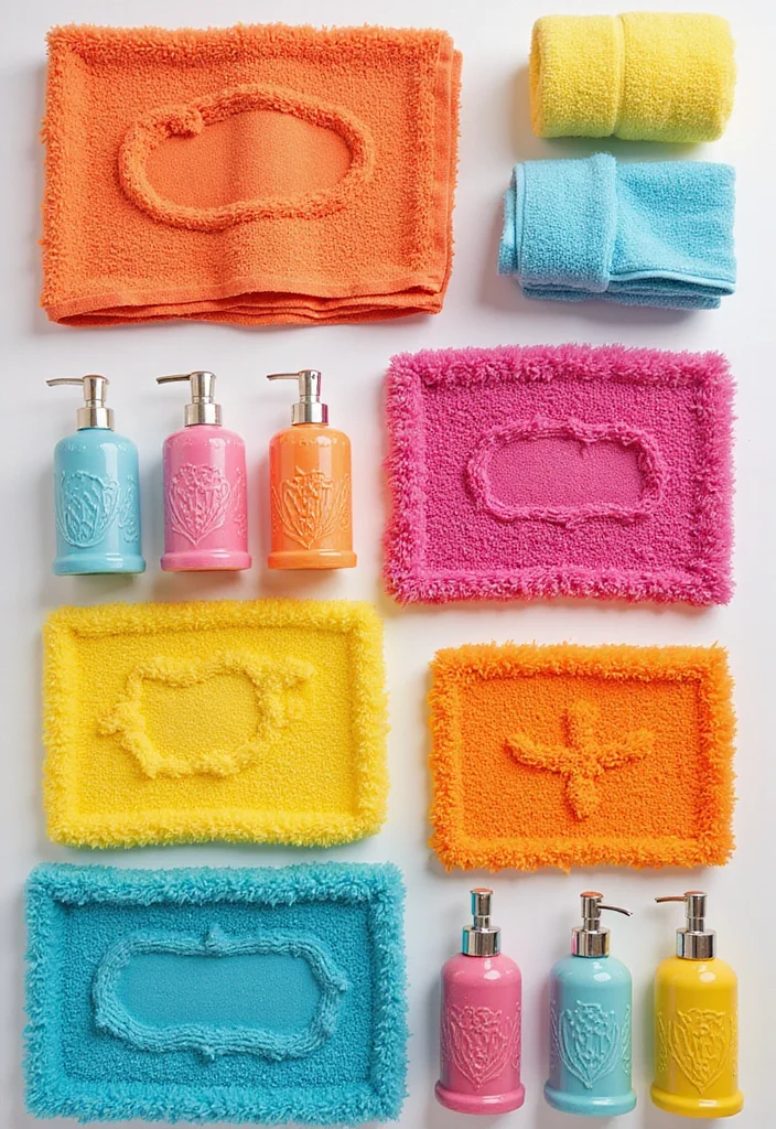 14 Colourful Bathroom Ideas With Vibrant Energy - 5. Bright Accessories