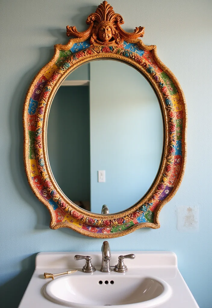 14 Colourful Bathroom Ideas With Vibrant Energy - 7. Decorative Mirrors