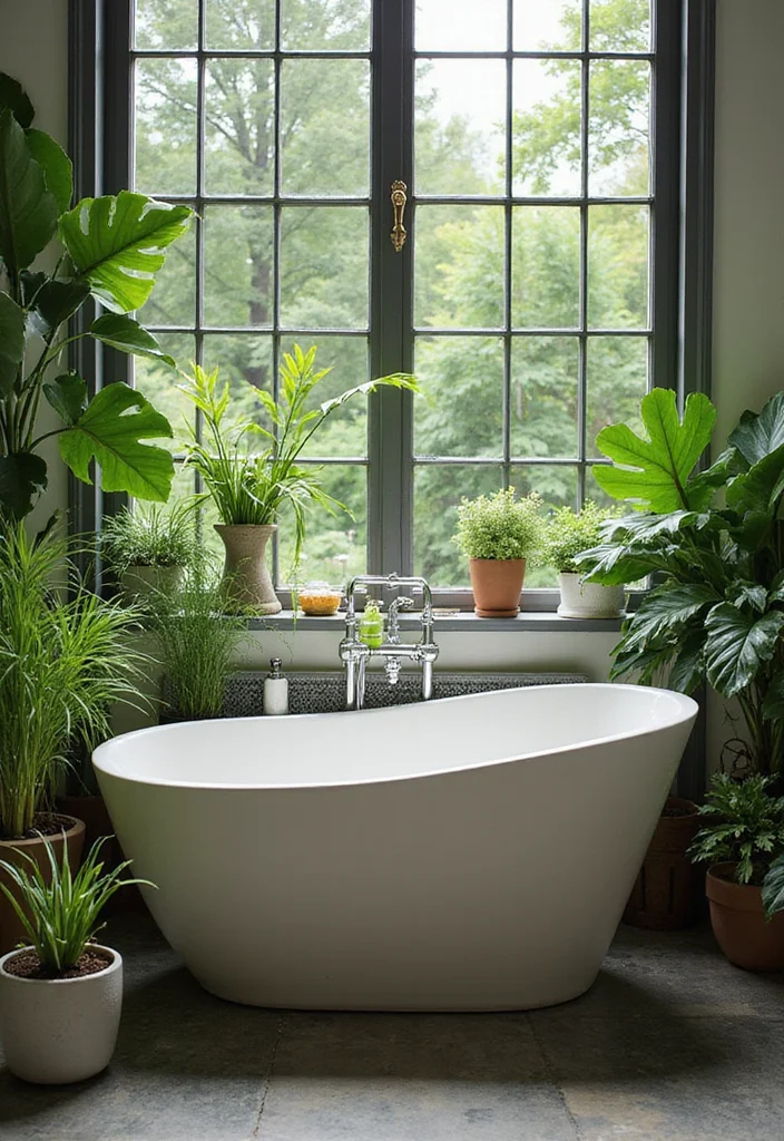 14 Garden Bathroom Ideas With Natural Calm - 10. Bathtubs Surrounded by Nature