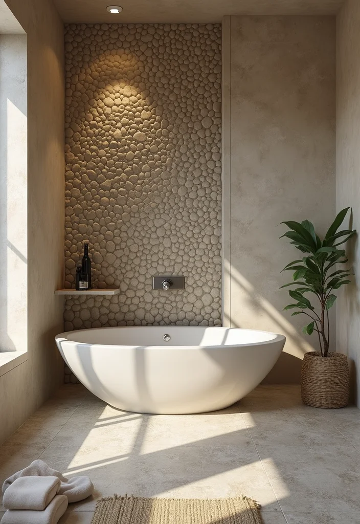 14 Garden Bathroom Ideas With Natural Calm - 2. Zen Stone Accents