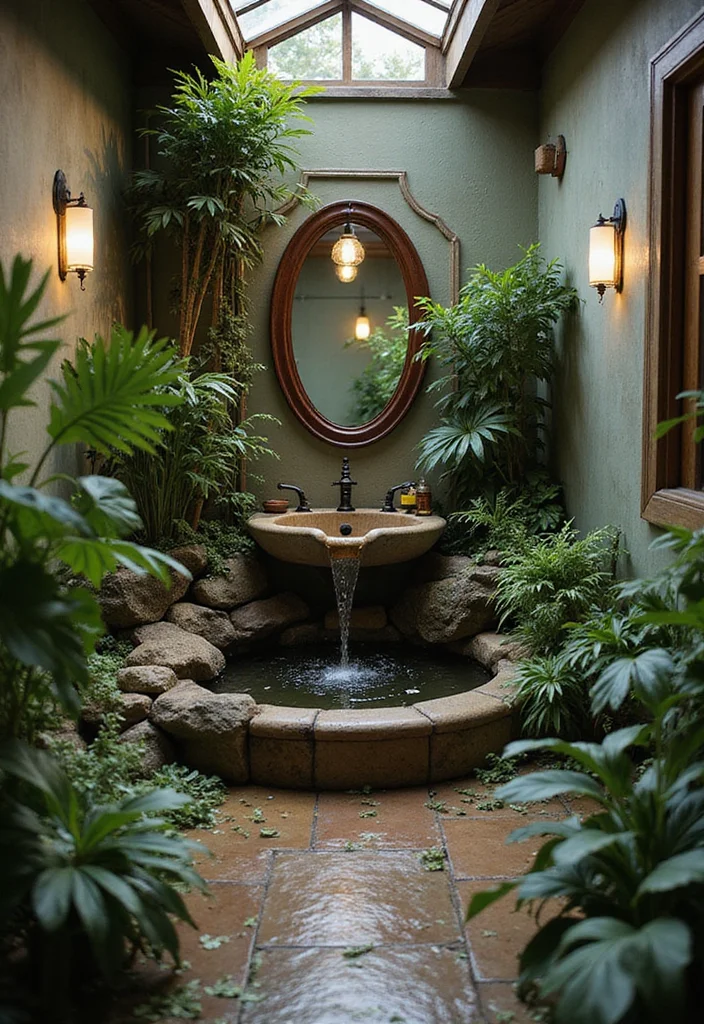 14 Garden Bathroom Ideas With Natural Calm - 3. Indoor Water Features