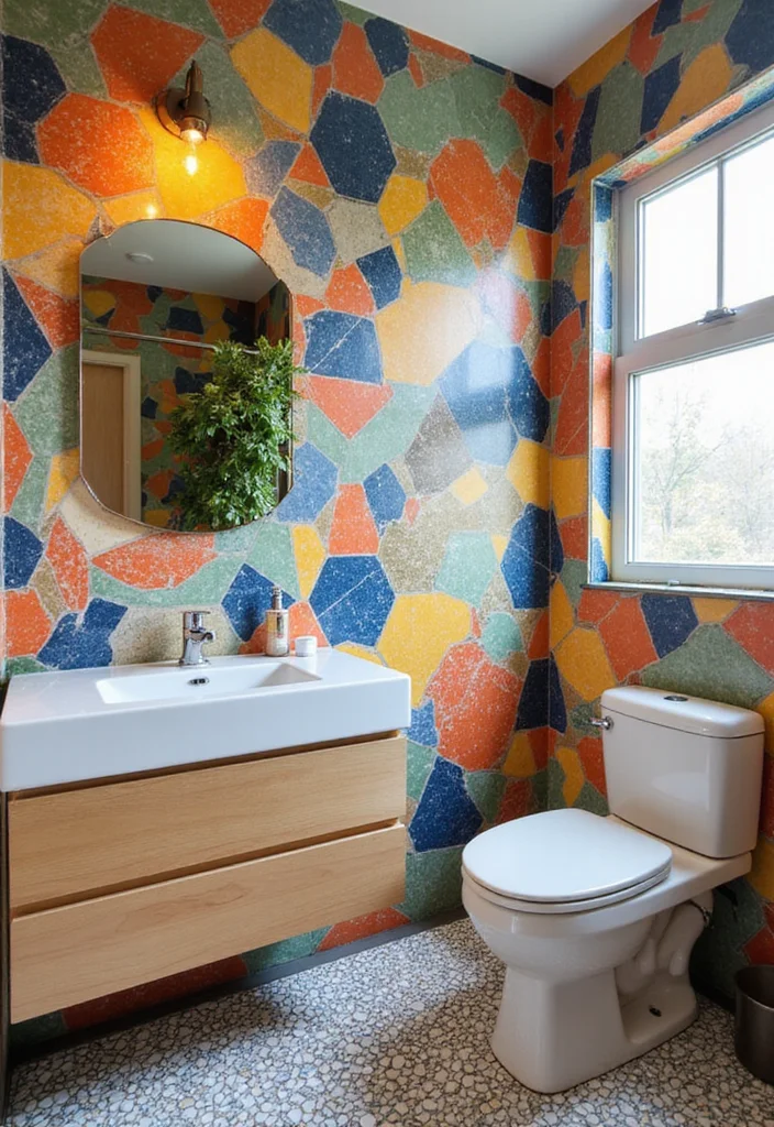 14 Geometric Tile Bathroom Ideas With Modern Flair - 14. Custom Geometric Tile Designs