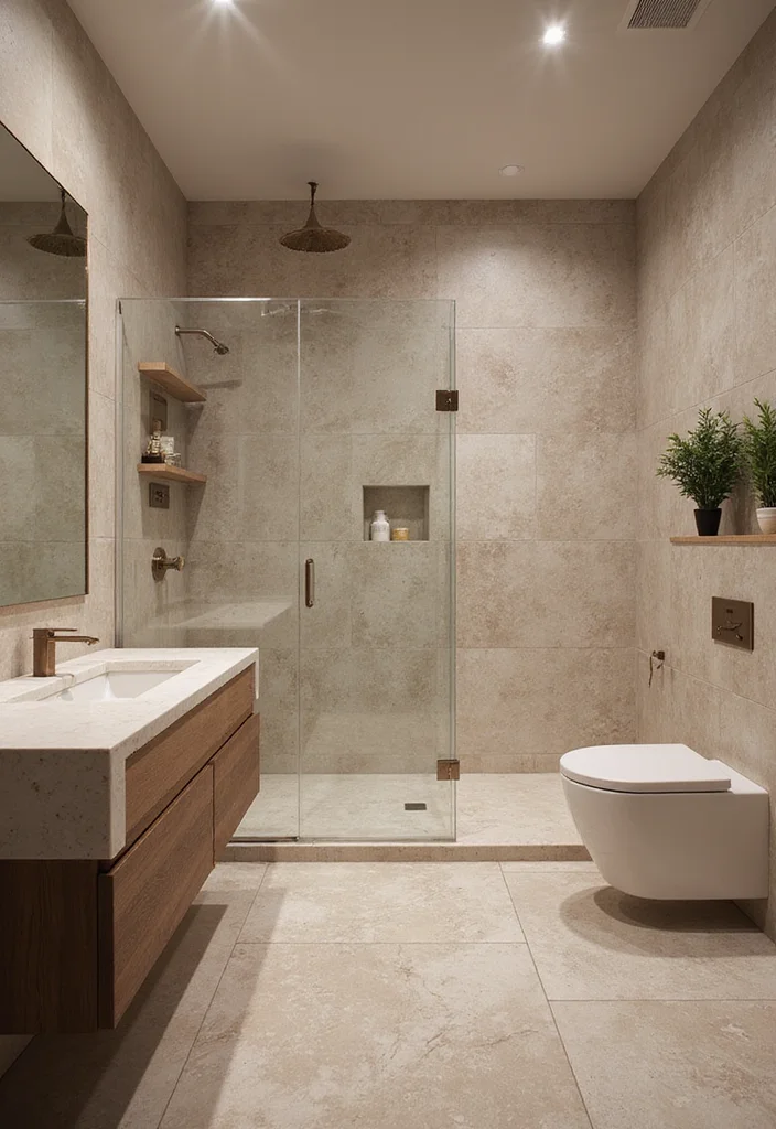 14 Geometric Tile Bathroom Ideas With Modern Flair - 5. Textured Tile Surfaces