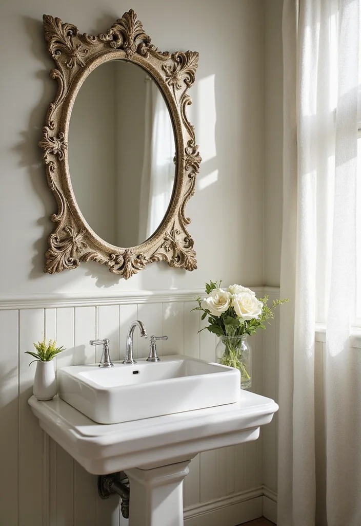 14 Girly Bathroom Ideas With Cute Personality - 12. Enchanting Mirror Frames