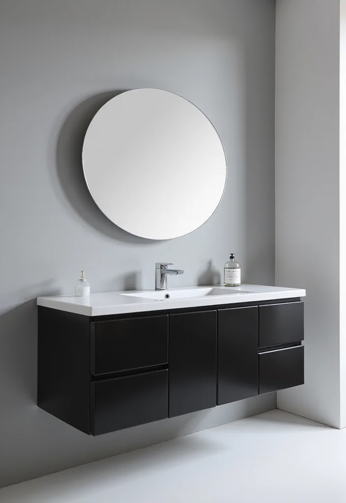 14 L Shaped Bathroom Vanity Ideas That Save Space - 1. Sleek Modern Minimalism