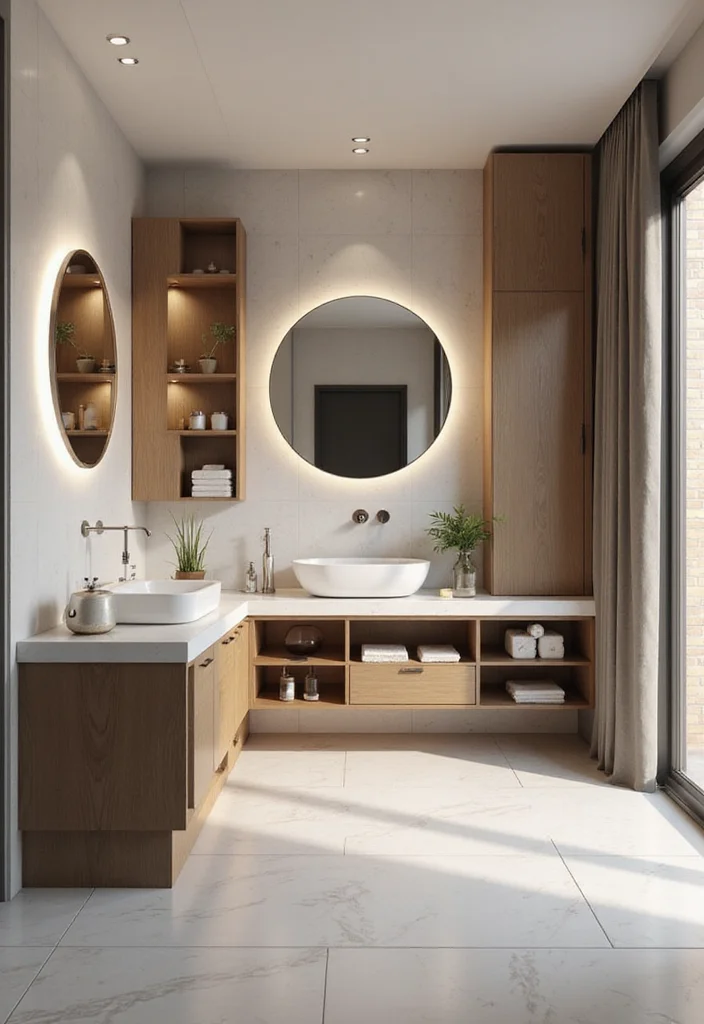 14 L Shaped Bathroom Vanity Ideas That Save Space - 13. Multi-Functional Furniture