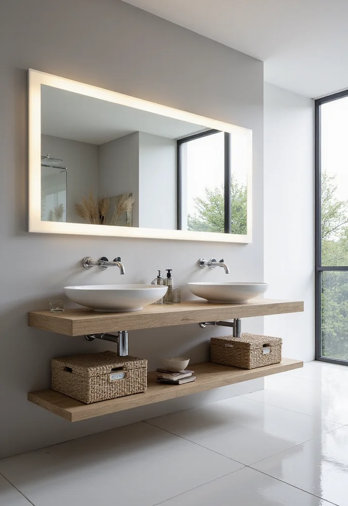 14 L Shaped Bathroom Vanity Ideas That Save Space - 3. Floating Dreams
