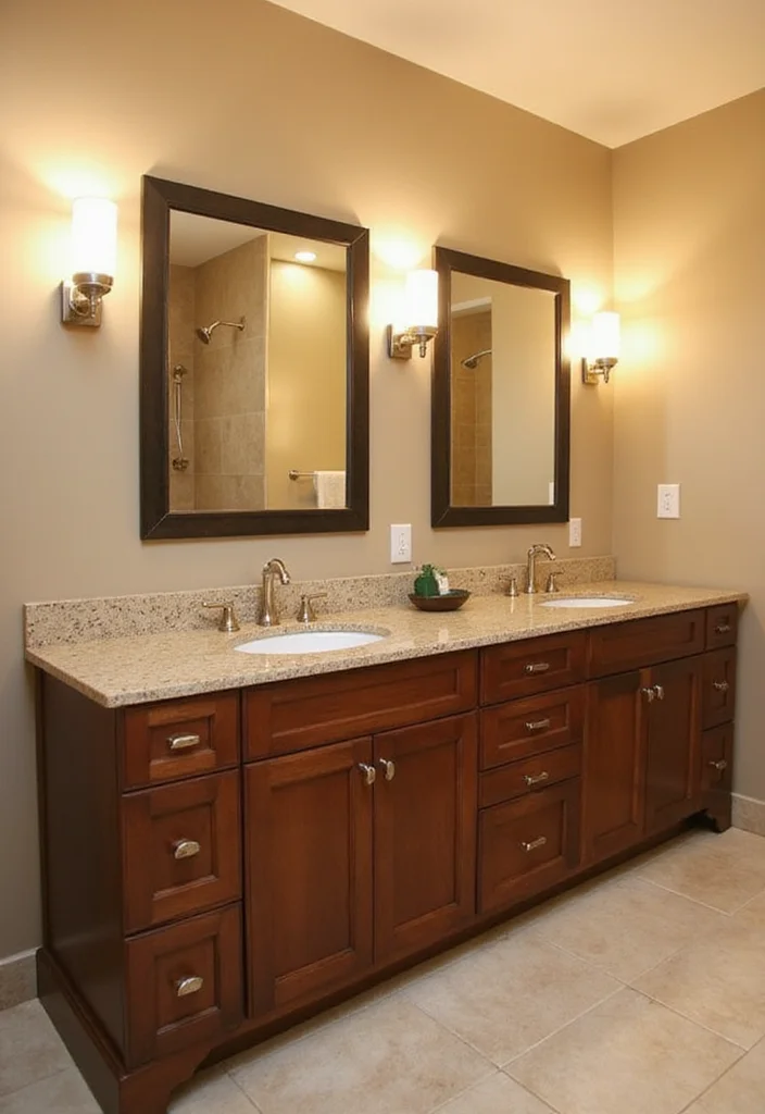 14 L Shaped Bathroom Vanity Ideas That Save Space - 5. Dual Sink Delight