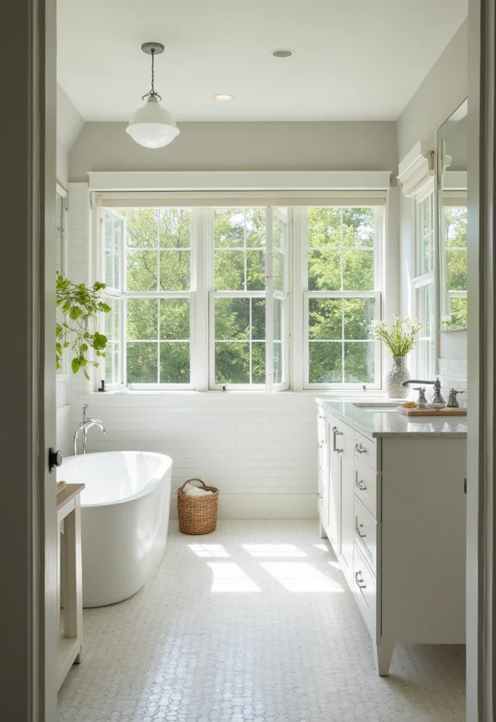 14 Large Half Bathroom Ideas For Open Space - 13. Maximize Natural Light