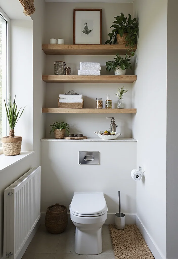 14 Large Half Bathroom Ideas For Open Space - 2. Utilize Vertical Space