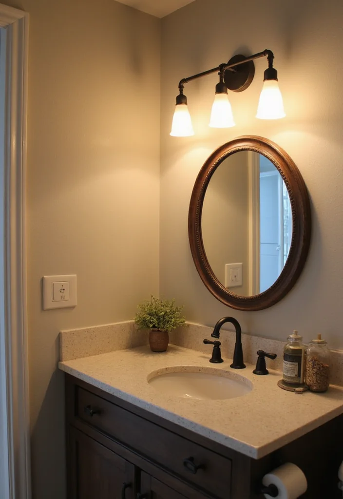 14 Large Half Bathroom Ideas For Open Space - 6. Play with Lighting
