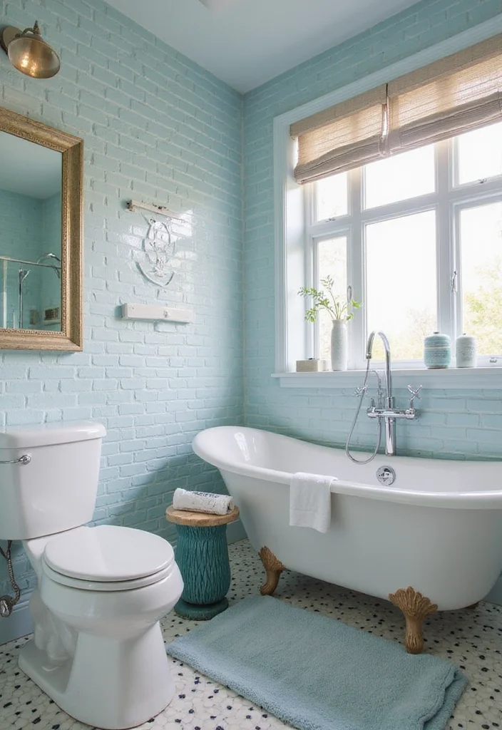 14 Mermaid Tile Bathroom Ideas With Ocean Aesthetic - 10. Textured Subway Tiles