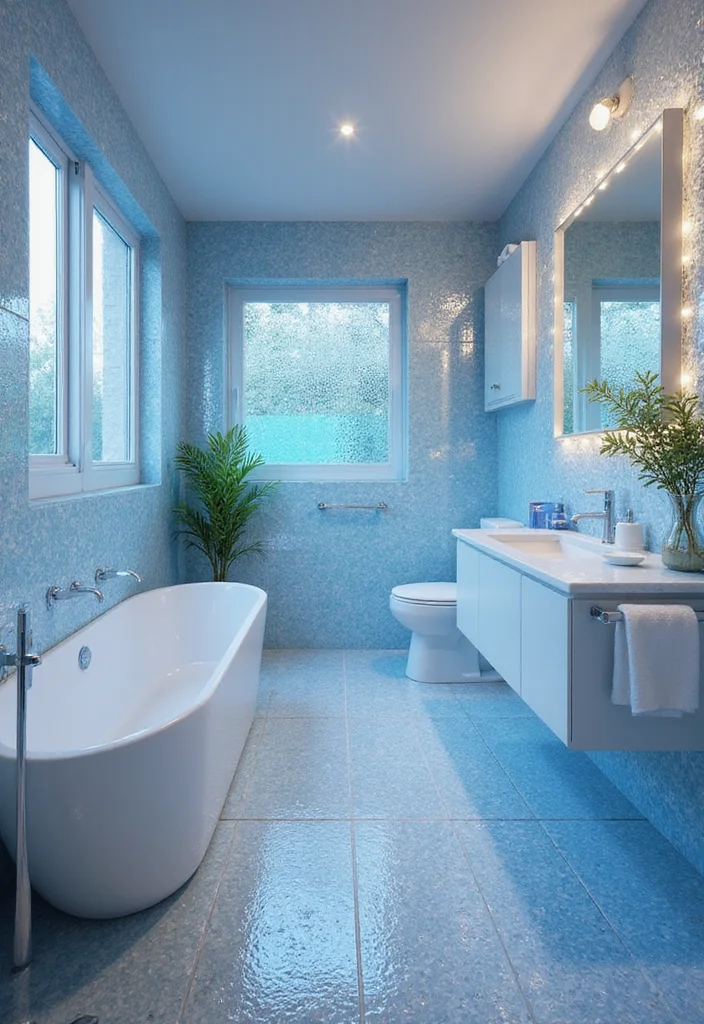 14 Mermaid Tile Bathroom Ideas With Ocean Aesthetic - 5. Iridescent Accents