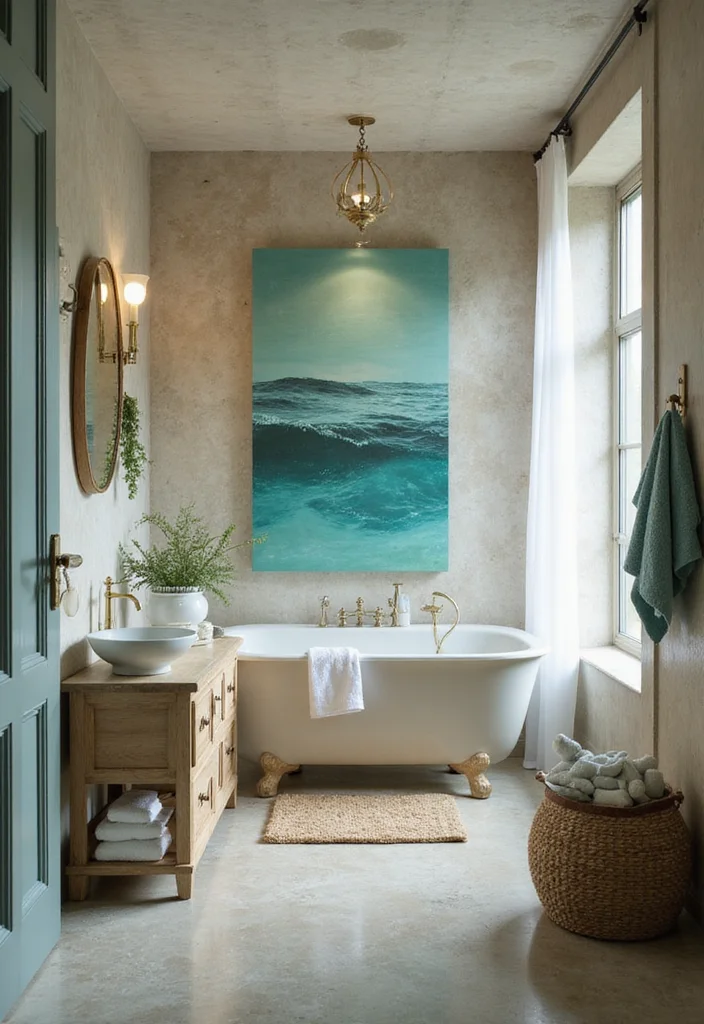 14 Mermaid Tile Bathroom Ideas With Ocean Aesthetic - 8. Ocean-Inspired Color Palette