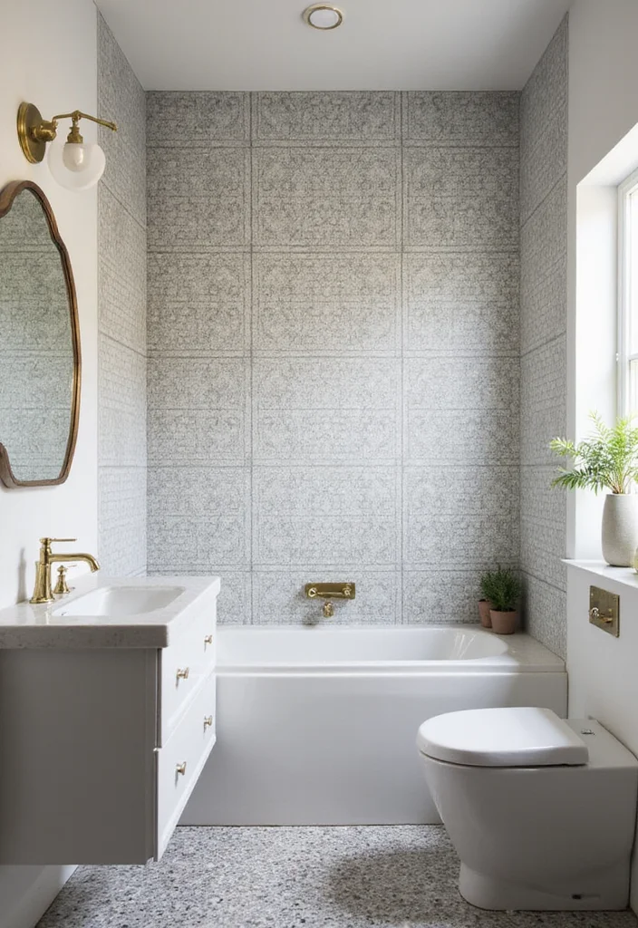 14 Neutral Bathroom Tile Ideas For Calm Interiors - 11. Geometric Patterned Tiles