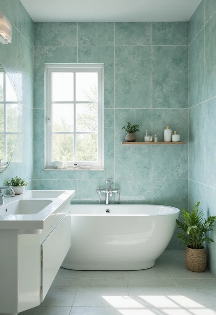 14 Neutral Bathroom Tile Ideas For Calm Interiors - 12. Eco-Friendly Glass Tiles