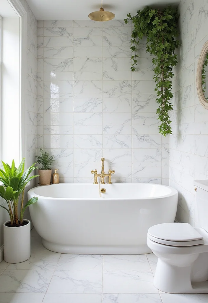 14 Neutral Bathroom Tile Ideas For Calm Interiors - 4. White Marble Subway Tiles