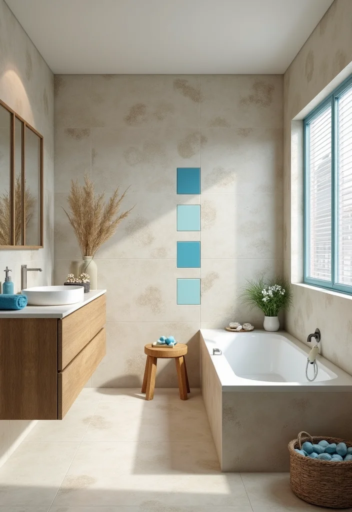14 Neutral Bathroom Tile Ideas For Calm Interiors - 6. Sandy Textured Porcelain