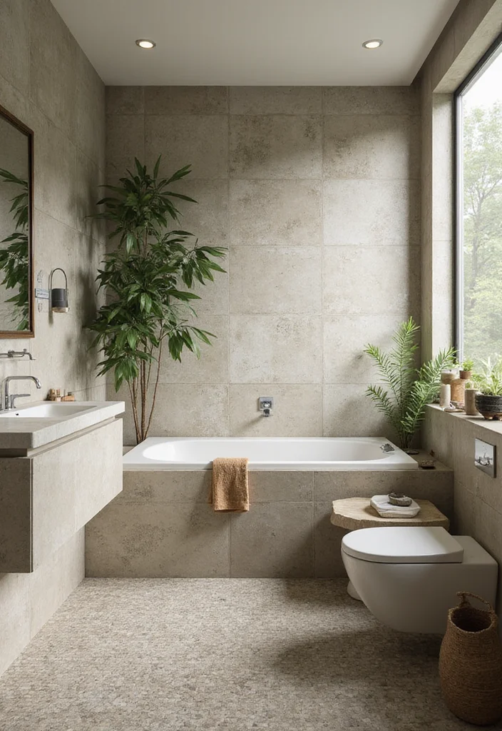 14 Penny Tile Bathroom Ideas With Timeless Texture - 11. Eco-Friendly Options