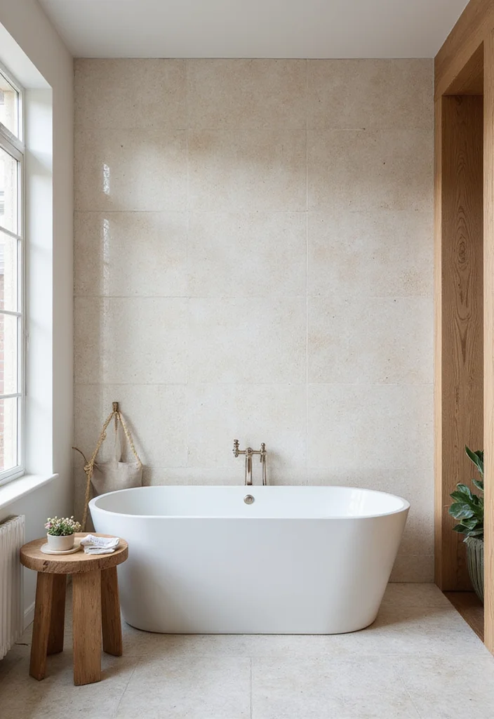 14 Penny Tile Bathroom Ideas With Timeless Texture - 2. Soft Pastels for a Relaxing Retreat