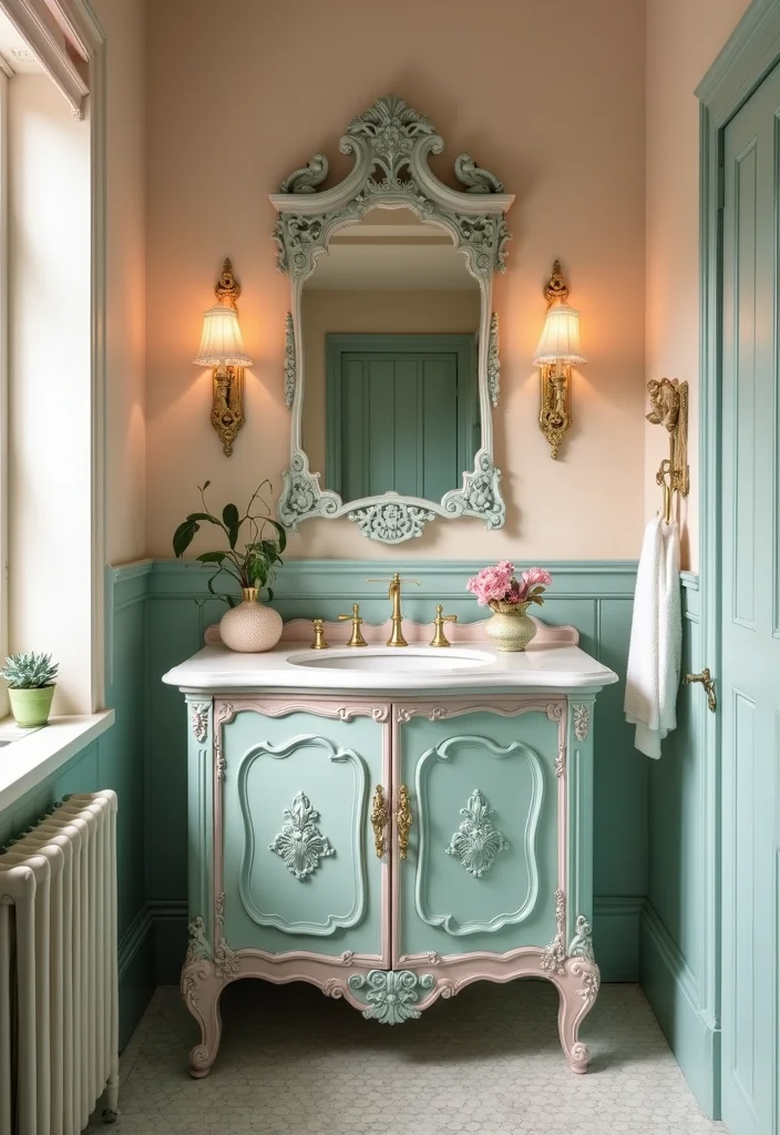 14 Primary Bathroom Vanity Ideas For Dream Homes - 3. Vintage-Chic Vanities