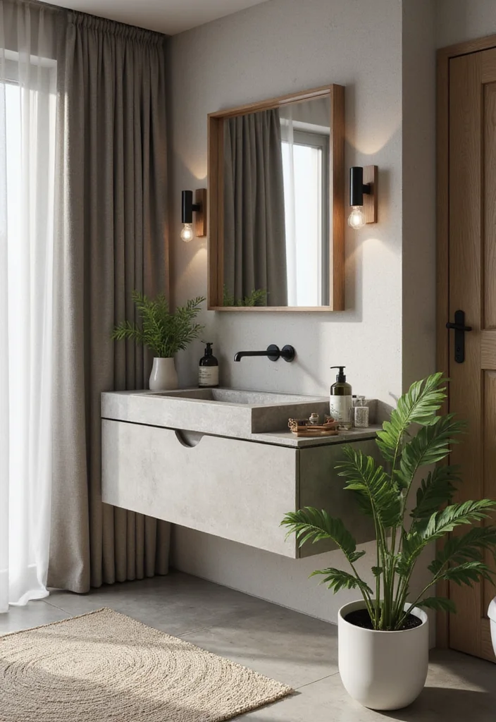 14 Primary Bathroom Vanity Ideas For Dream Homes - 4. Minimalist Concrete Vanities