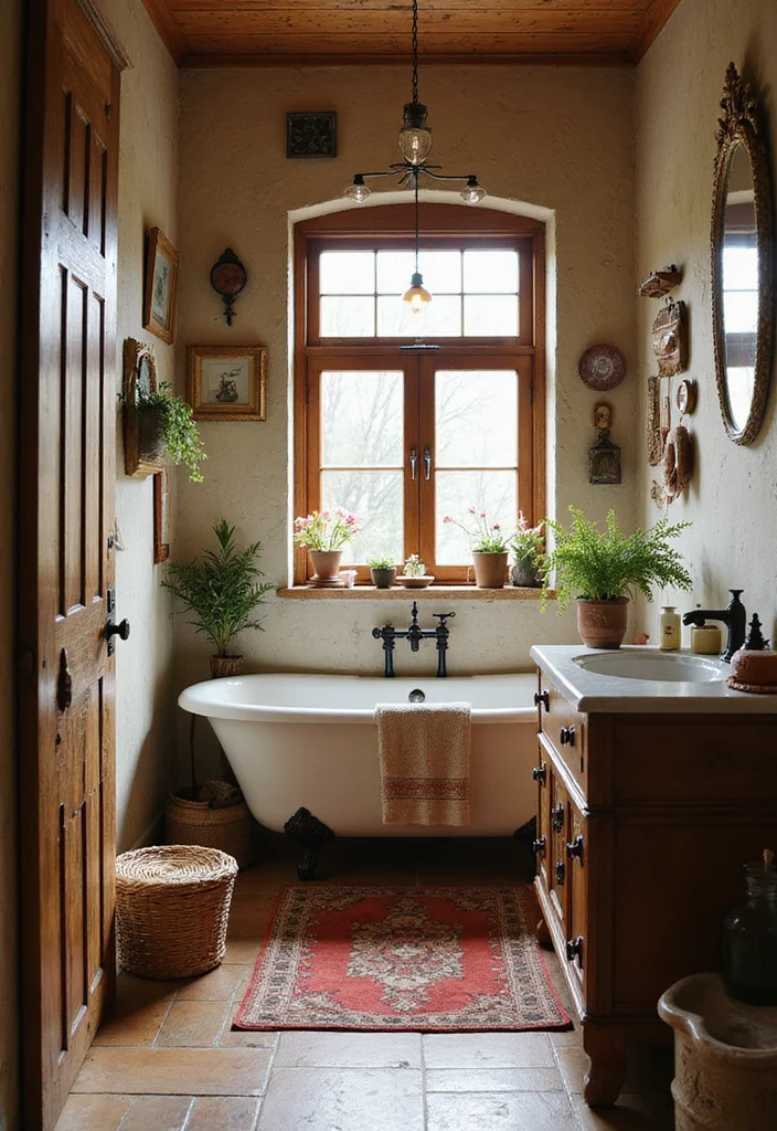 14 Rustic Bathroom Ideas With Cozy Character - 13. Whimsical Decor Accents