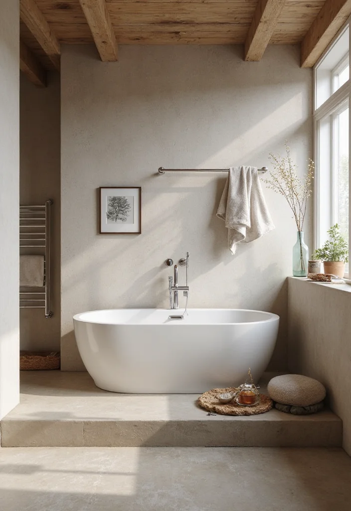 14 Rustic Bathroom Ideas With Cozy Character - 14. Minimalist Rustic Aesthetics