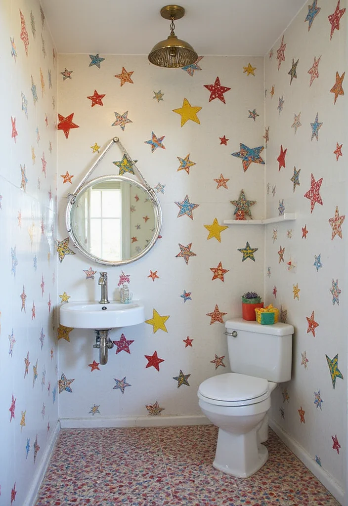 14 Star Tile Bathroom Ideas With Whimsical Style - 12. Whimsical Shower Spaces