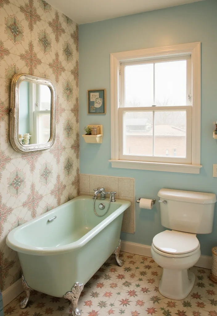 14 Star Tile Bathroom Ideas With Whimsical Style - 4. Vintage Star Tile Revival