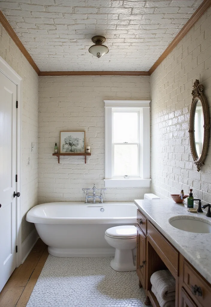 14 Subway Tile Bathroom Ideas for Any Home - 11. Subway Tile Ceiling