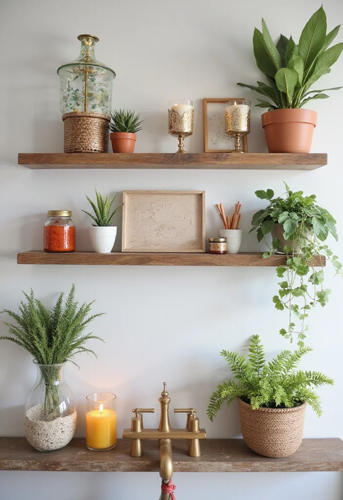 14 Teen Bathroom Ideas With Fun Style - 2. Floating Shelves