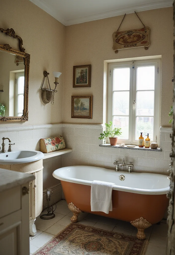 14 Teen Bathroom Ideas With Fun Style - 6. Vintage Accents