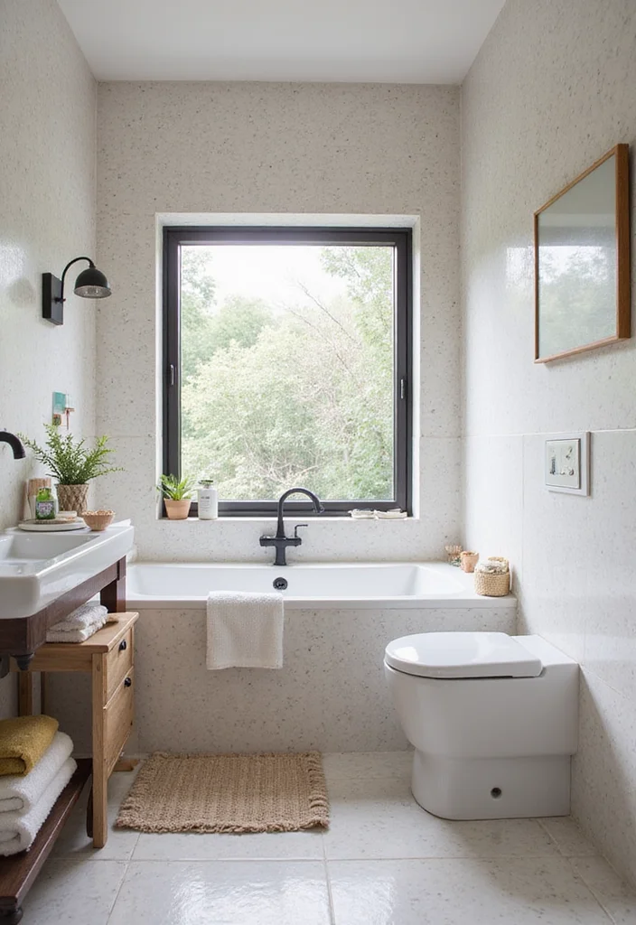 14 Terrazzo Bathroom Ideas With Trendy Sparkle - 13. Terrazzo in Small Spaces