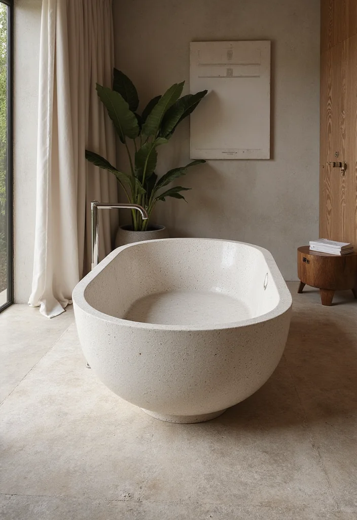 14 Terrazzo Bathroom Ideas With Trendy Sparkle - 4. Terrazzo Bathtubs