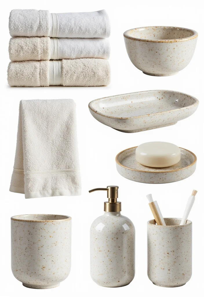 14 Terrazzo Bathroom Ideas With Trendy Sparkle - 8. Terrazzo-Inspired Accessories