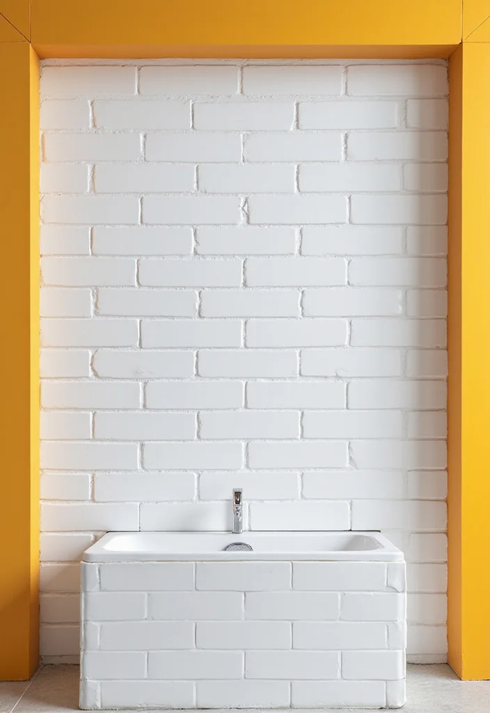 14 White Subway Tile Bathroom Ideas With Clean Style - 3. Bold Borders: Subway Tile Framing