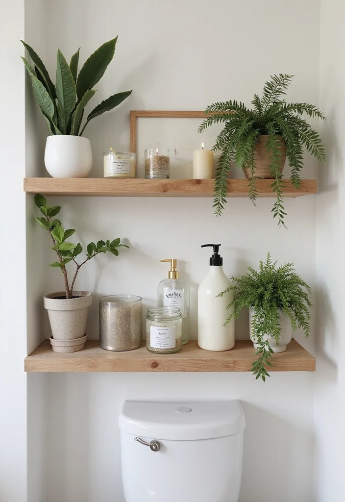 16 Bathroom Cabinet Storage Ideas That Maximize Space - 16. Personal Touch with Styled Shelves