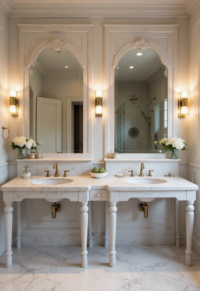 16 Marble Bathroom Vanity Ideas With Luxury Style - 9. The Power of Dual Vanities