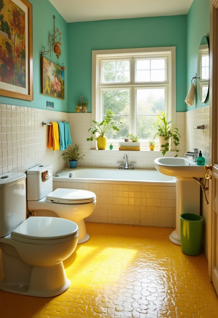 18 Bathroom Floor Ideas For Every Design Style - 10. Linoleum Flooring