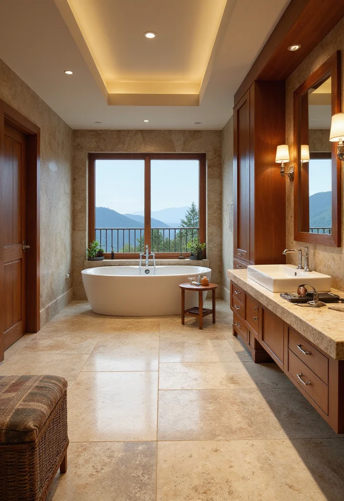 18 Bathroom Floor Ideas For Every Design Style - 11. Natural Stone Flooring