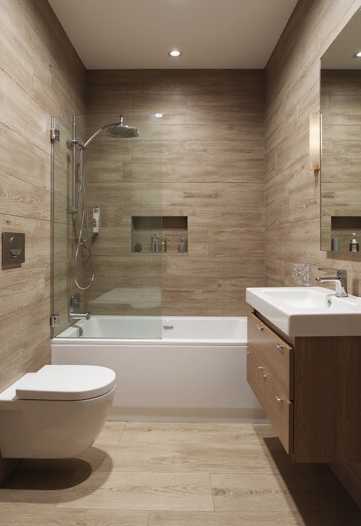 18 Bathroom Floor Ideas For Every Design Style - 14. Wood-Look Tile