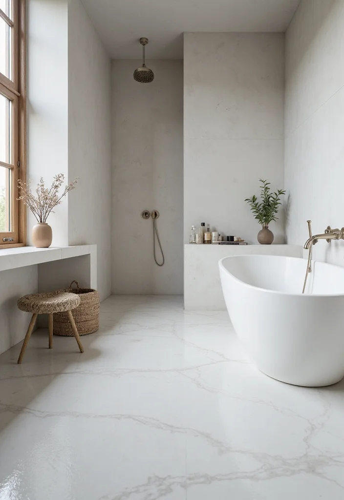 18 Bathroom Floor Ideas For Every Design Style - 15. Poured Resin Floors