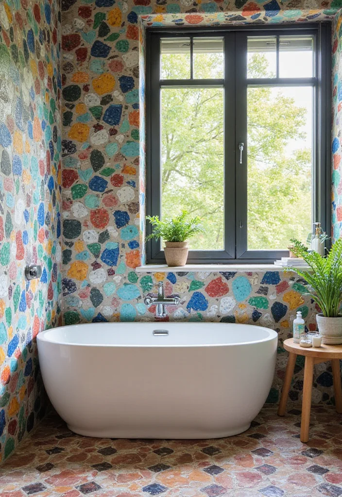 18 Bathroom Floor Ideas For Every Design Style - 2. Recycled Glass Tiles