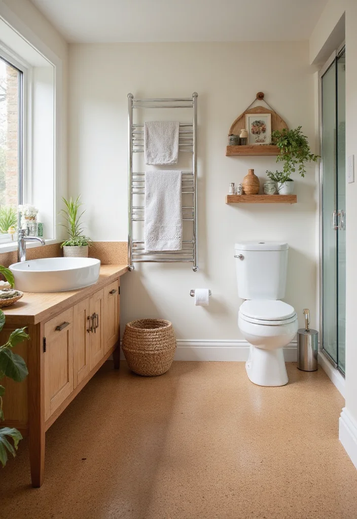 18 Bathroom Floor Ideas For Every Design Style - 3. Cork Flooring