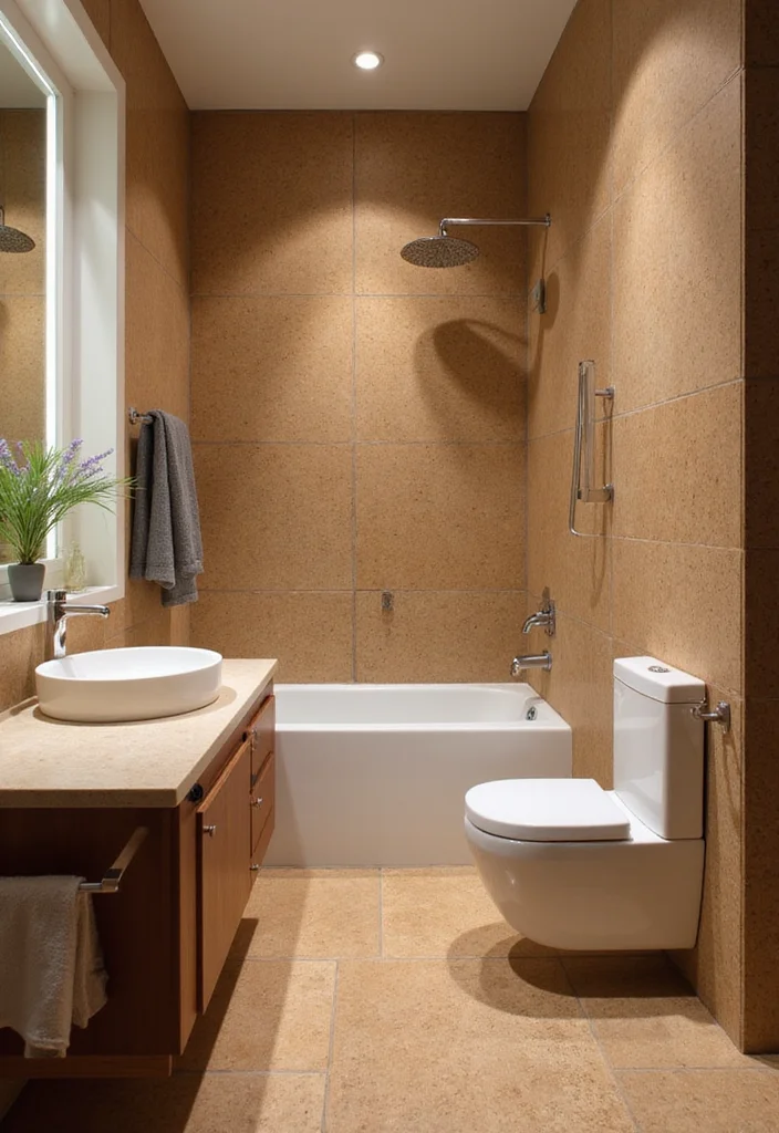 18 Bathroom Tile Pattern Ideas That Transform Spaces - 15. Eco-Friendly Cork Tiles