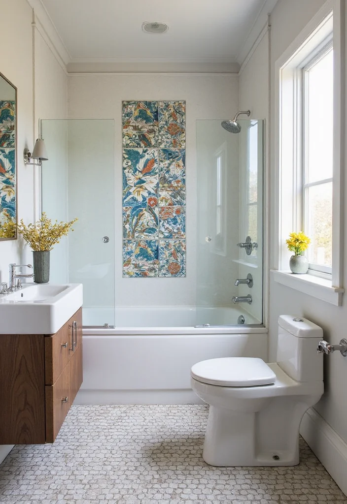 18 Bathroom Tile Pattern Ideas That Transform Spaces - 16. Hand-Painted Tiles for Personal Touch