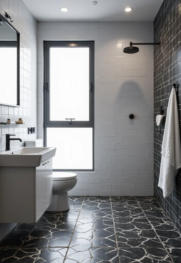 18 Bathroom Tile Pattern Ideas That Transform Spaces - 5. Minimalist Monochrome Looks